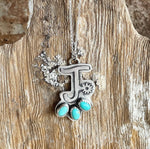 Custom sterling triple stone brand necklace