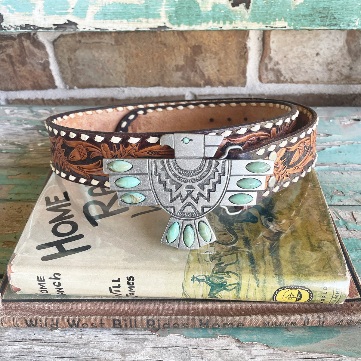 Iso junk gypsy Thunderbird belt buckle Belt, A Vintage, Buckle, Inlay, Thunderbird, Fishscale  main image 3