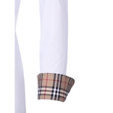 White Fior Da Liso athletic fabric show shirt with plaid contrasting detail