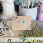 Vintage handmade sterling and turquoise cluster stud earrings