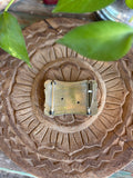 Vintage nickel silver cutting horse belt buckle