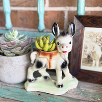 Vintage ceramic donkey planter