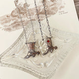 Vintage Sterling and 10K gold cowboy boot necklaces