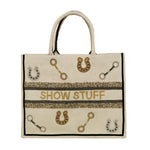 Customized hand beaded tote bag