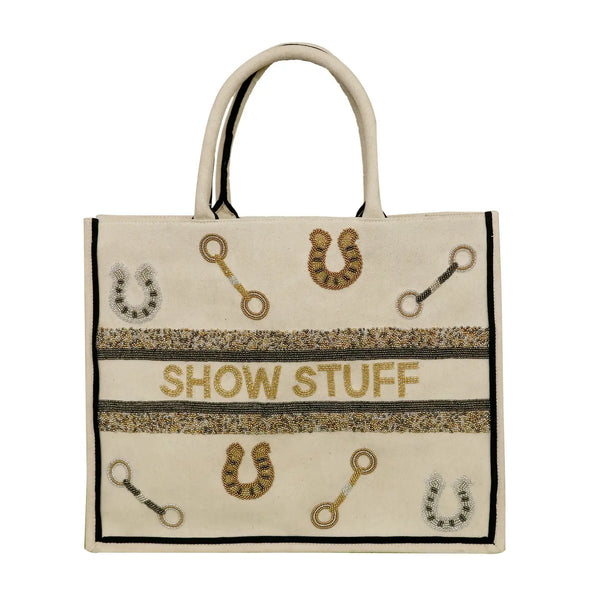 Customized hand beaded tote bag