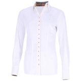 White Fior Da Liso athletic fabric show shirt with plaid contrasting detail