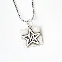 Custom 1” square sterling brand necklace