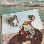 Vintage size 9 nickel silver saddle ring