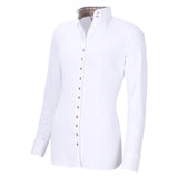 White Fior Da Liso athletic fabric show shirt with plaid contrasting detail