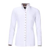 White Fior Da Liso athletic fabric show shirt with plaid contrasting detail