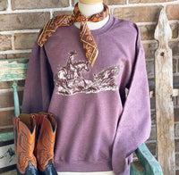 Burgundy cutting horse sweatshirt