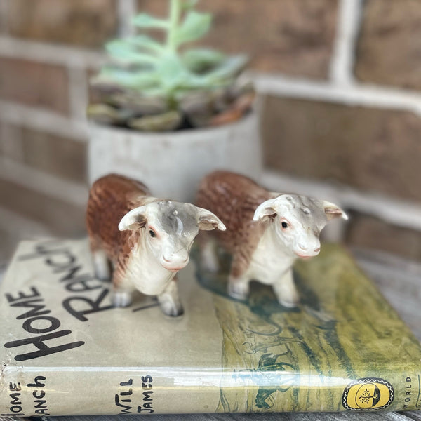 Vintage Hereford salt and pepper shakers