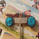 Vintage Native American made sterling and turquoise stud earrings
