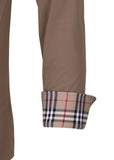 Fior Da Liso beige Athletic fabric show shirt with contrasting detail