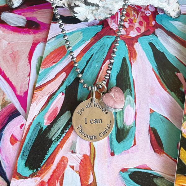 Sterling silver I can do all things necklace