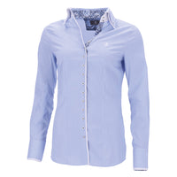 Solid blue Fior Da Liso button down show shirt with contrasting cuff detail