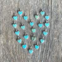 Handmade sterling silver turquoise heart pendants