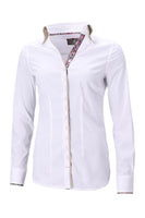 Solid white with contrasting detail Fior Da Liso show shirt