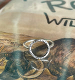 Handmade sterling silver stamped circle ring