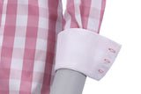 Pink large check Fior Da Liso show shirt with contrasting cuff detail