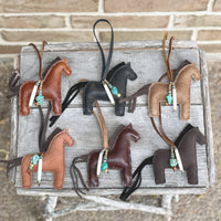 Handmade leather horse ornaments