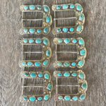 Turquoise and German silver buckles