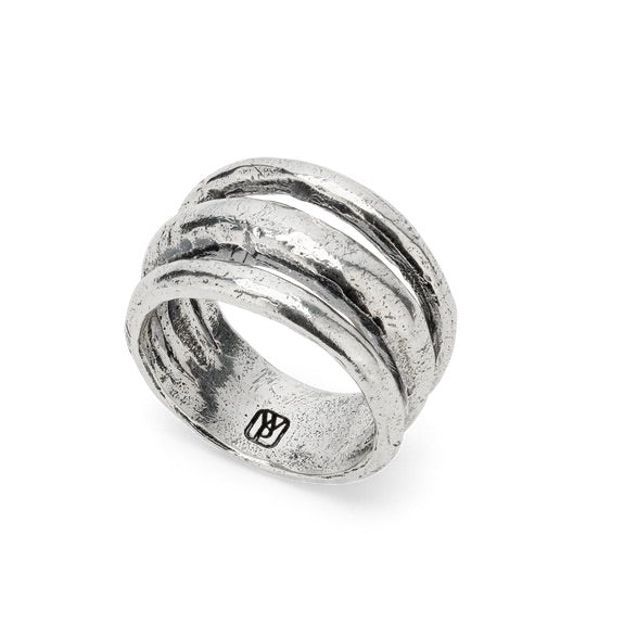 Sterling silver 3 row ring