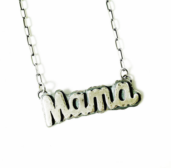 Handmade sterling silver mama necklace