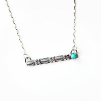 Handmade sterling bar turquoise necklace