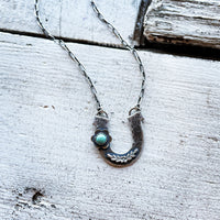 Handmade sterling silver horseshoe necklace