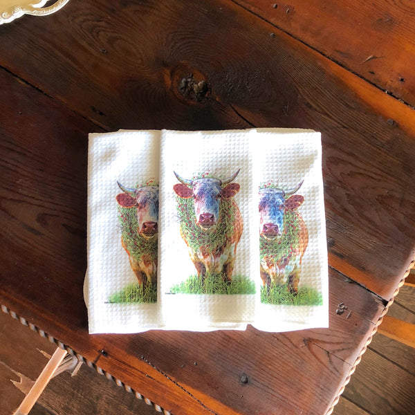 Soft cow dish towel
