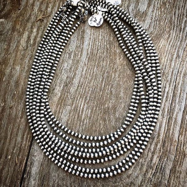 4mm sterling silver Navajo pearl necklace