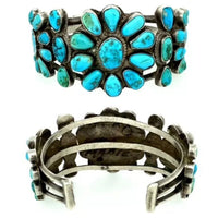 Vintage turquoise cluster cuff