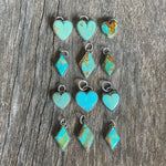 Assorted turquoise heart and diamond pendants