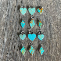 Assorted turquoise heart and diamond pendants