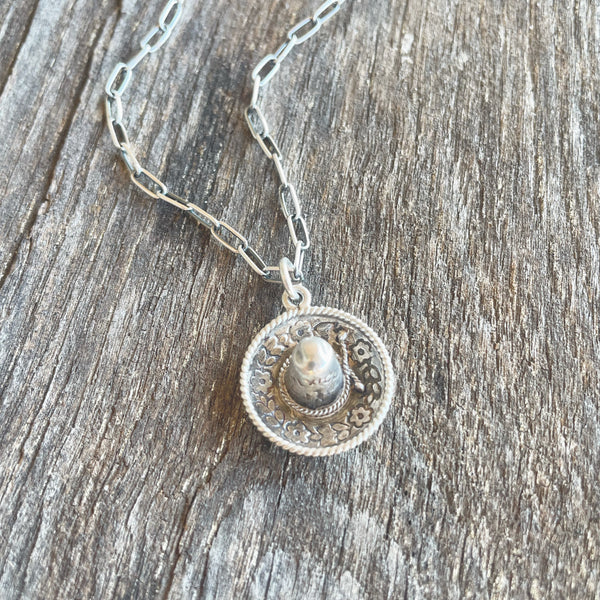 Vintage sterling silver sombrero necklace