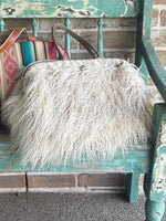 Handmade faux fur llama overnight bag
