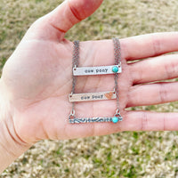 Handmade sterling silver bar necklaces