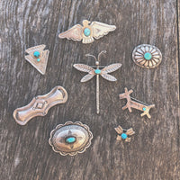 Assorted sterling silver pins