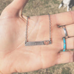 Handmade sterling cow pony bar necklace