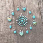 Assorted sterling silver turquoise pendants