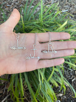 Handmade sterling initial arrow necklaces