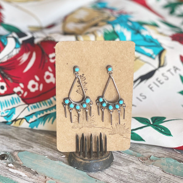 Vintage Zuni turquoise earrings