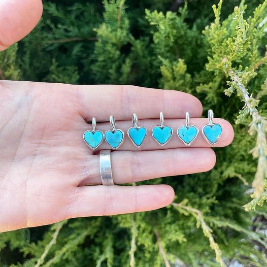 Handmade Kingman turquoise heart pendant