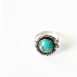 Handmade vintage sterling silver turquoise ring